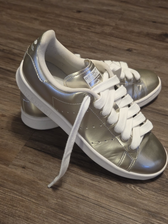 adidas Shoes - adidas Stan Smith Metallic Silver Low-Top Sneakers - Women